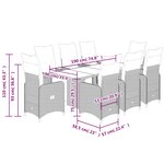 vidaXL Ensemble de bistro de jardin 9 Pièces coussins gris poly rotin
