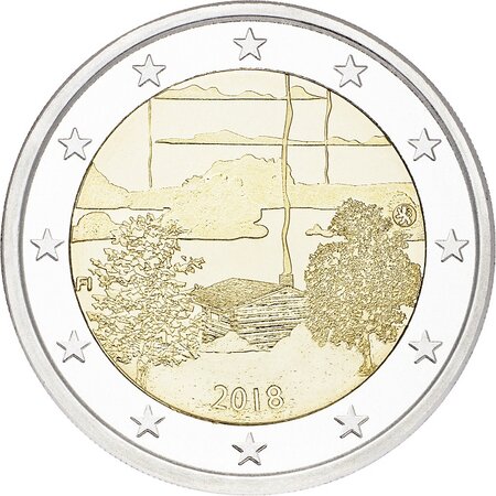 Pièce de monnaie 2 euro commémorative Finlande 2018 – Sauna