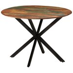 vidaXL Table à dîner Ø110x78 cm Bois de récupération massif et acier