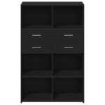 vidaXL Buffet haut noir 80x42 5x124 cm bois d'ingénierie