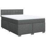 vidaXL Sommier à lattes de lit avec matelas Gris foncé 160x200cm Tissu