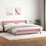 vidaXL Sommier à lattes de lit avec matelas rose 180x210 cm velours