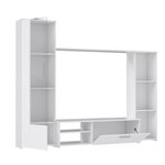 Meuble TV - Blanc mat - L 220,4 x P41,3 x H177,5 cm - PILVI