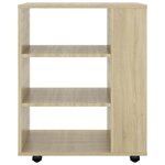 vidaXL Armoire à roulettes Chêne Sonoma 60x35x75 cm Bois d’ingénierie