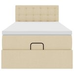 vidaXL Lit ottoman avec matelas et LED crème 90x200 cm tissu