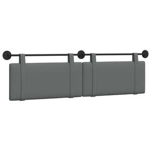 vidaXL Tête de lit suspendue Gris foncé tissu