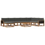 vidaXL Ensemble de canapés d'extérieur 9 Pièces Naturel et Anthracite