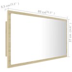 vidaXL Miroir LED de salle de bain Chêne sonoma 80x8 5x37 cm Acrylique