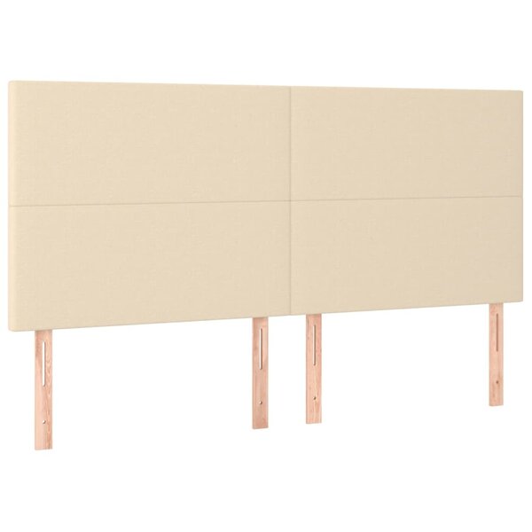vidaXL Têtes de lit 4 Pièces Crème 90x5x78/88 cm Tissu