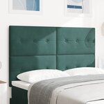 Cabeça de cama vidaXL Bouton Rembourré Vert Foncé 140 cm Velours
