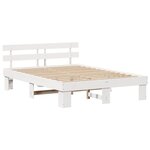 vidaXL Cadre de lit avec tête de lit Blanc 160 x 200 cm Pin massif