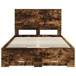 vidaXL Cadre de lit Chêne fumé 120 x 200 cm Bois d'ingénierie
