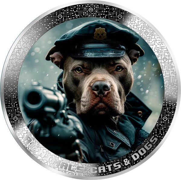 Pièce de monnaie en Argent 1000 Francs g 31.1 (1 oz) Millésime 2025 AI-Nimals POLICE DOG AI-NIMALS (PRÉCOMMANDE)