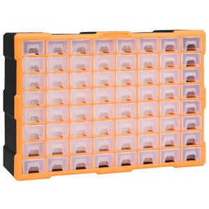 vidaXL Organisateur multi-tiroirs avec 64 tiroirs 52x16x37 5 cm