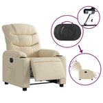 vidaXL Fauteuil inclinable électrique Crème Tissu