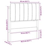 vidaXL Tête de lit capitonnée Blanc et gris clair 80 cm Pin massif