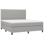 vidaXL Sommier à lattes de lit avec matelas Gris clair 180x200cm Tissu
