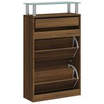 vidaXL Armoire à chaussures Chêne marron 63x24x104cm Bois d'ingénierie