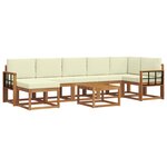 vidaXL Ensemble de canapés d'extérieur 8 Pièces Naturel et Crème