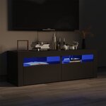 vidaXL Meuble TV avec lumières LED gris brillant 120x35x40 cm