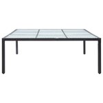 vidaXL Table à dîner de jardin Noir 200x200x74 cm Résine tressée