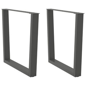 vidaXL Pieds de table à manger en forme de V  2 pièces  anthracite  90 x (72-73 3) cm  acier
