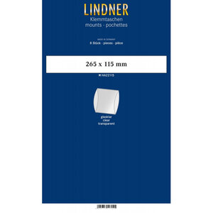 Bandes double soudure 265 x 115 mm pour blocs  carnets de timbres. Fond - Transparent