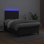 vidaXL Sommier à lattes de lit matelas LED noir 120x190 cm similicuir