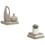 vidaXL Étagères murales flottantes 2 Pièces chêne 23x23 5x3 8 cm MDF