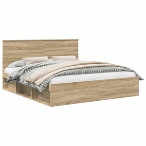 vidaXL Cadre de lit Sonoma 200 x 200 cm Bois de pin massif