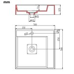 vidaXL Lavabo 50x50x12 3 cm Fonte minérale/marbre Blanc