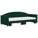 vidaXL Lit de jour avec gigogne et matelas vert foncé 80x200cm velours