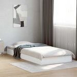 vidaXL Cadre de lit au sol Blanc 80 x 200 cm Bois d'ingénierie