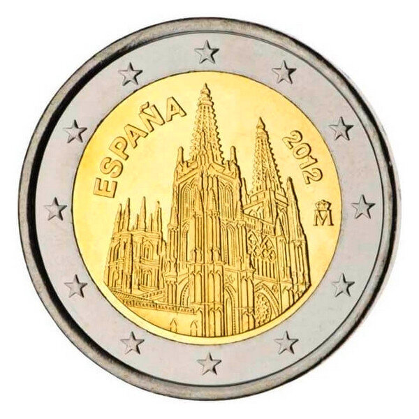 Monnaie 2 euros commémorative espagne 2012 - cathédrale de burgos