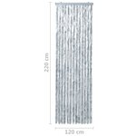 vidaXL Moustiquaire blanc et gris 118x220 cm chenille