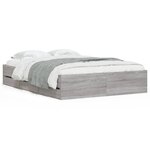 vidaXL Cadre de lit et tiroirs sonoma gris 120x200cm bois d'ingénierie