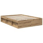 vidaXL Cadre de lit Chêne artisan 135 x 190 cm Pin massif