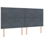 vidaXL Tête de lit LED Gris Foncé 200 cm Lot de 3 Gris foncé Tissu  Mousse