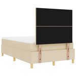 vidaXL Lit à ressorts avec matelas Crème 120 x 190 cm tissu