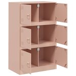 vidaXL Buffet rose 67x39x107 cm acier