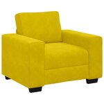 vidaXL Ensemble de canapés 3 Pièces avec coussins Jaune Velours
