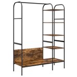 vidaXL Porte-vêtements avec étagères Chêne fumé 120x44x160 cm Bois d'ingénierie