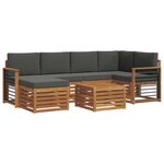 vidaXL Ensemble de canapés d'extérieur 7 pc Naturel et Anthracite