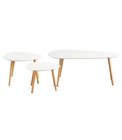 Tables gigognes laquées blanc - lot de 3