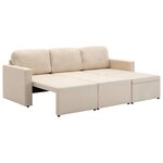 Vidaxl canapé-lit modulaire 3 places crème tissu