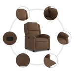 vidaXL Fauteuil inclinable Marron Tissu