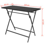 vidaXL Ensemble à manger d'extérieur pliable 7Pièces Acier Résine tressée
