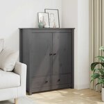 vidaXL Buffet Gris 83x41 5x100 cm Bois massif de pin