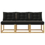 vidaXL 3 Pièce Sofa de milieu extérieur
