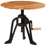 vidaXL Table d'appoint 60x(42-62) cm Bois massif d'acacia et fonte